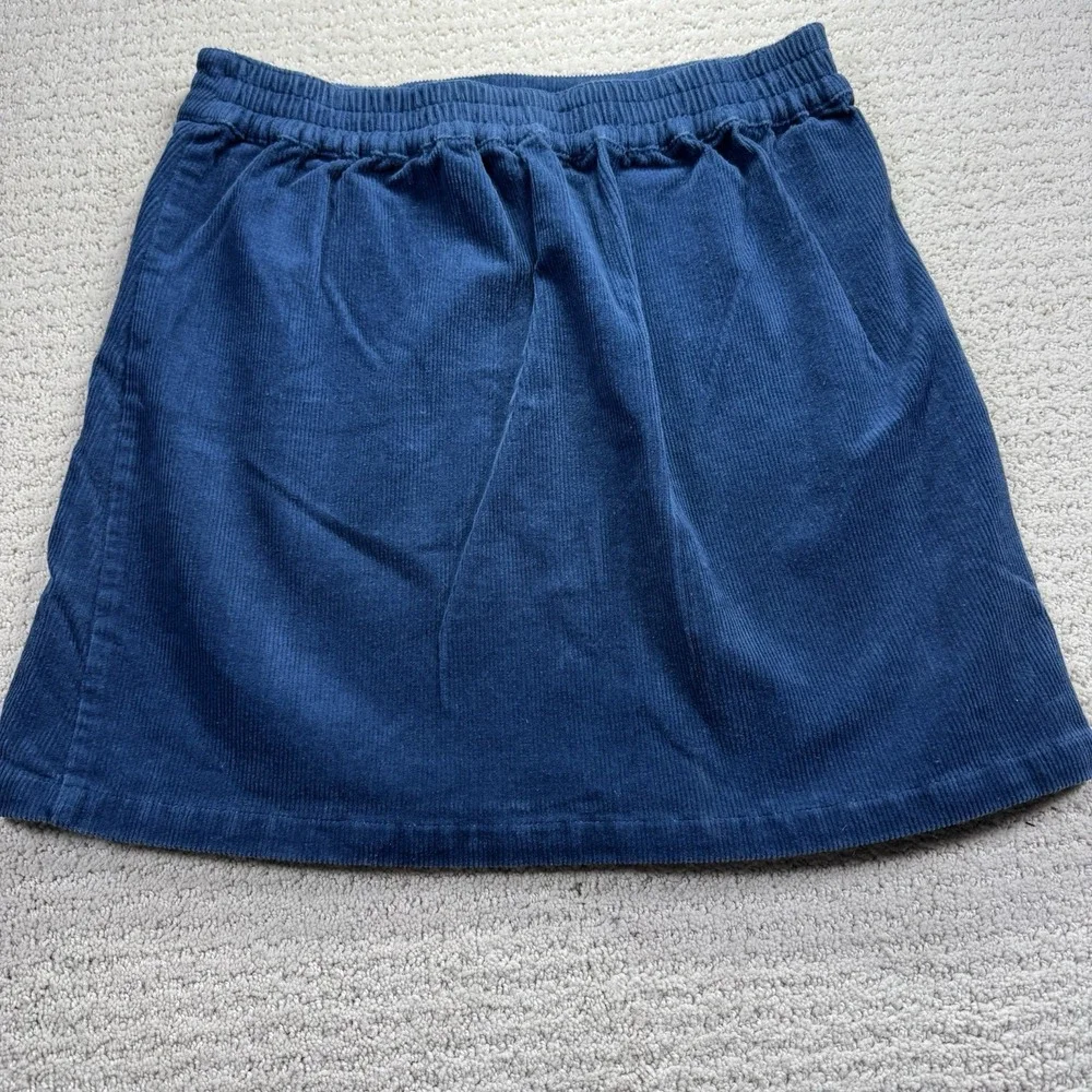 Copper Key Mini Skirt Women's Size Medium Blue Corduroy‎ Elastic Waste